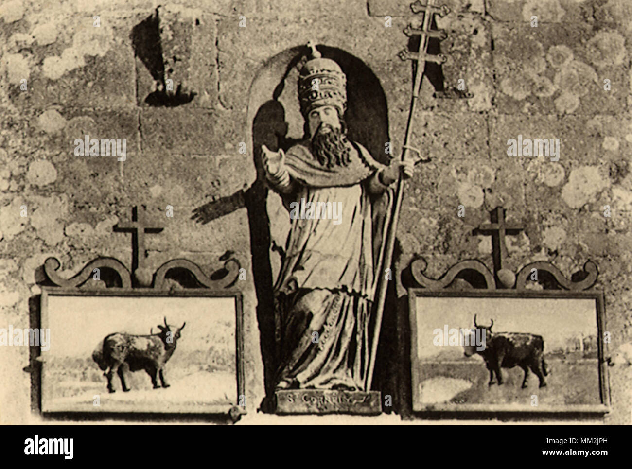 Saint Cornély and his Oxen. Carnac. 1910 Stock Photo