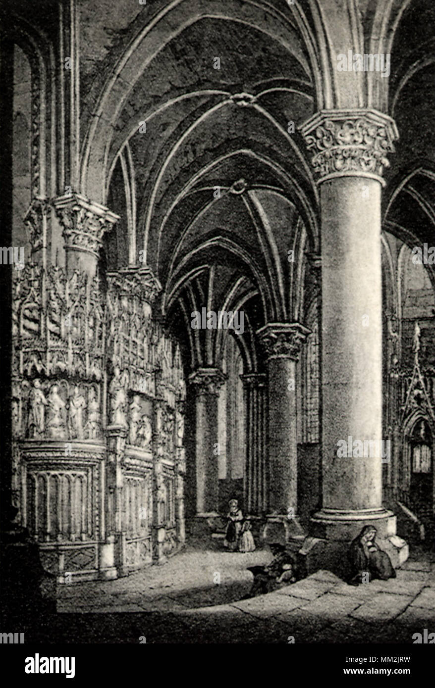 Chorus Area in Cathedral. Chartres. 1910 Stock Photo - Alamy