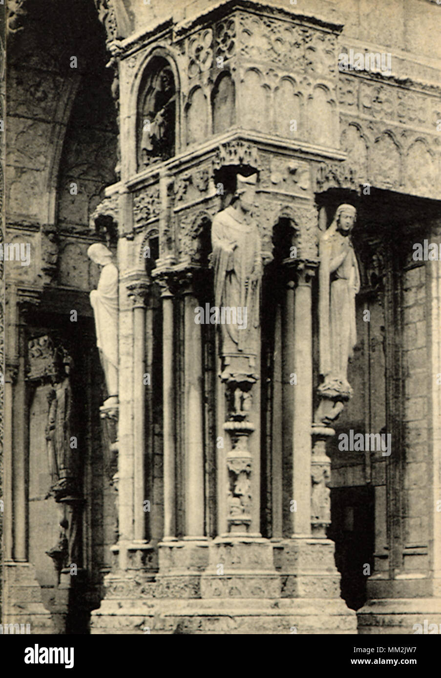 Northern Doorway of Cathedral. Chartres. 1910 Stock Photo - Alamy