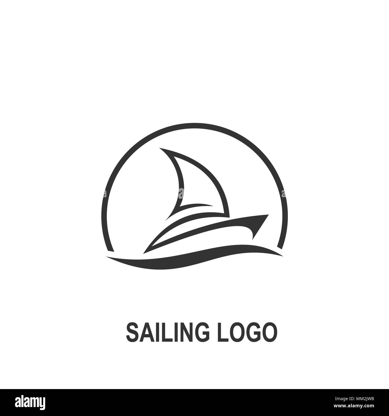 Sailing logo design, sailboat logo, vector icons Stock Vector Image