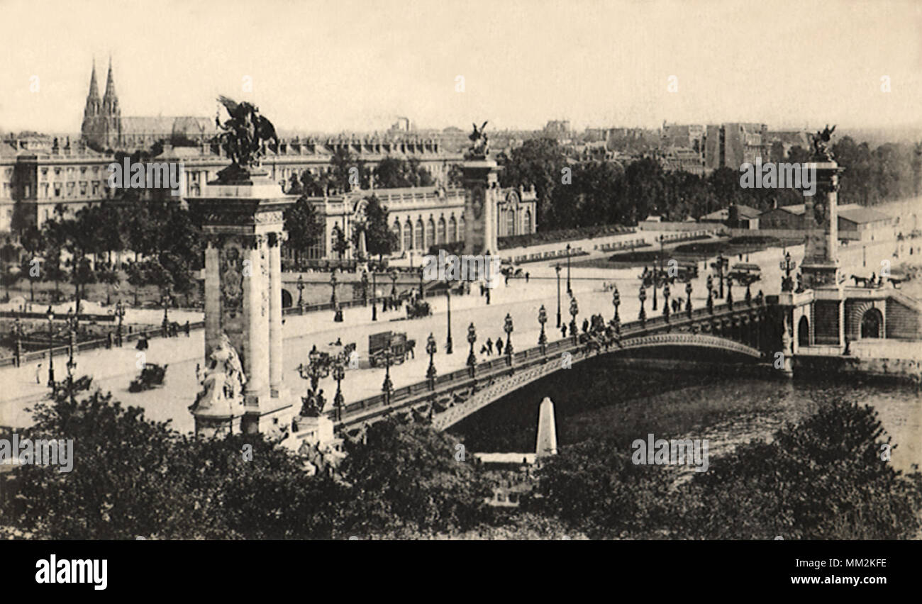 Alexandre III Bridge. Paris. 1920 Stock Photo