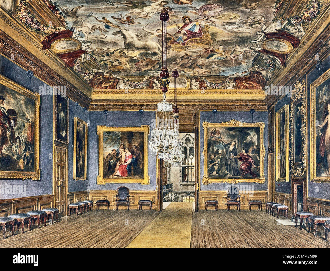 Stephanoff James - Windsor Castle - the King's Drawing Room Stock Photo