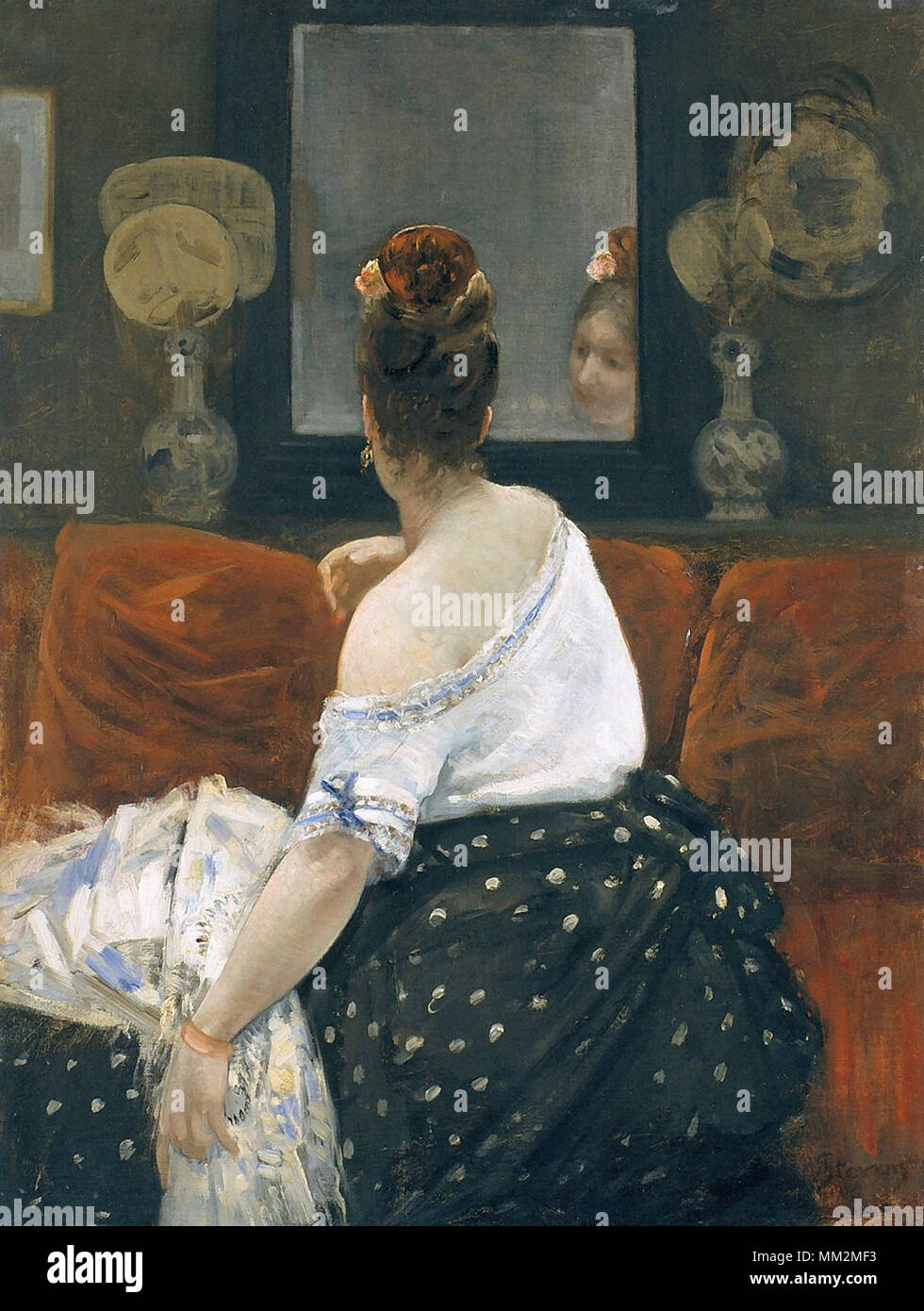 Stevens Alfred - Femme De Dos Devant Un Miroir Stock Photo - Alamy
