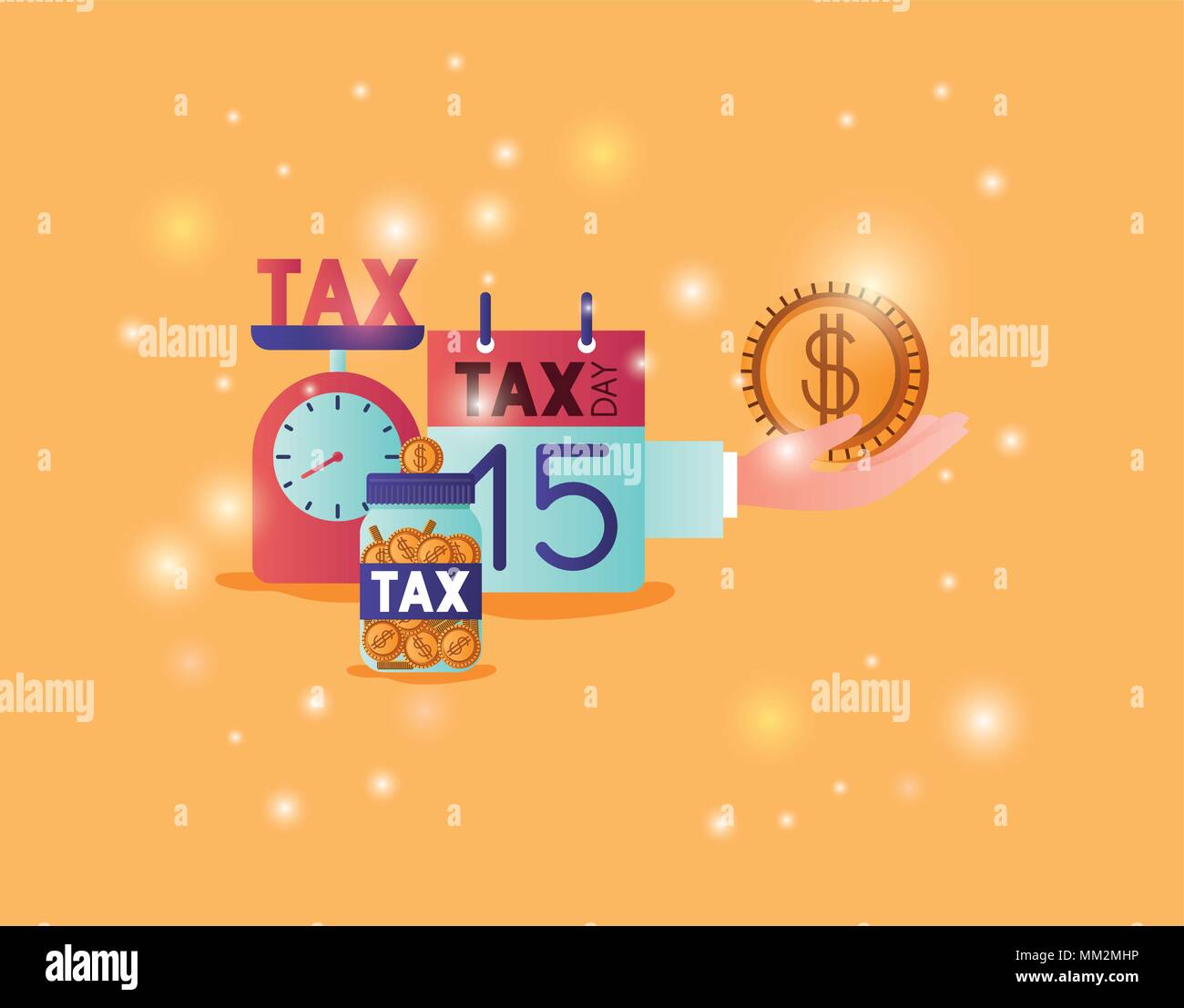 Tax time concept hand Stock Vector Images - Alamy