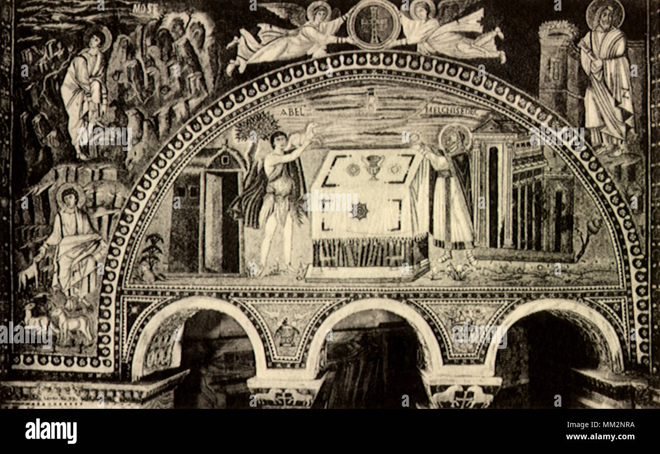 Artwork at Saint Vitus Basilica. Ravenna. 1930 Stock Photo