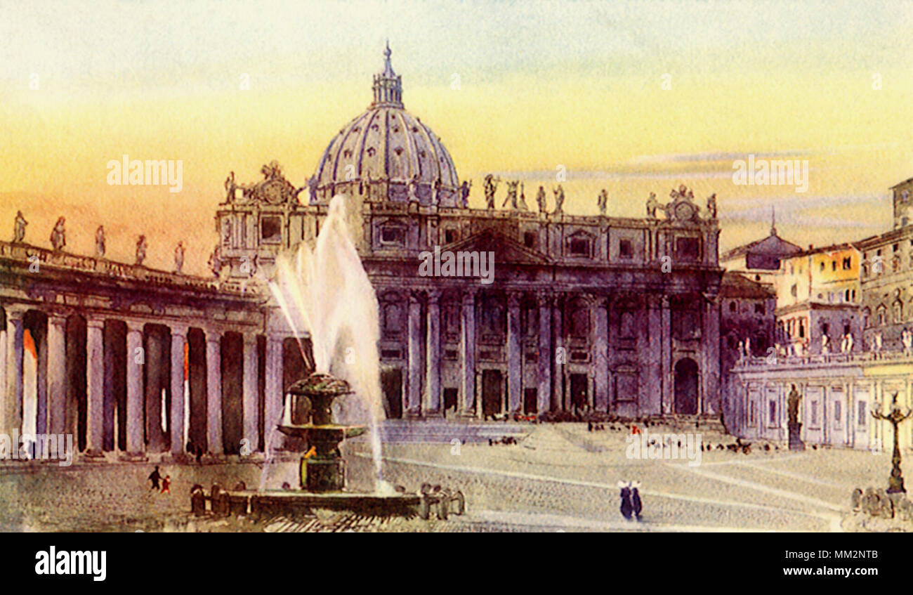 San Pietro Basilica. Rome. 1931 Stock Photo