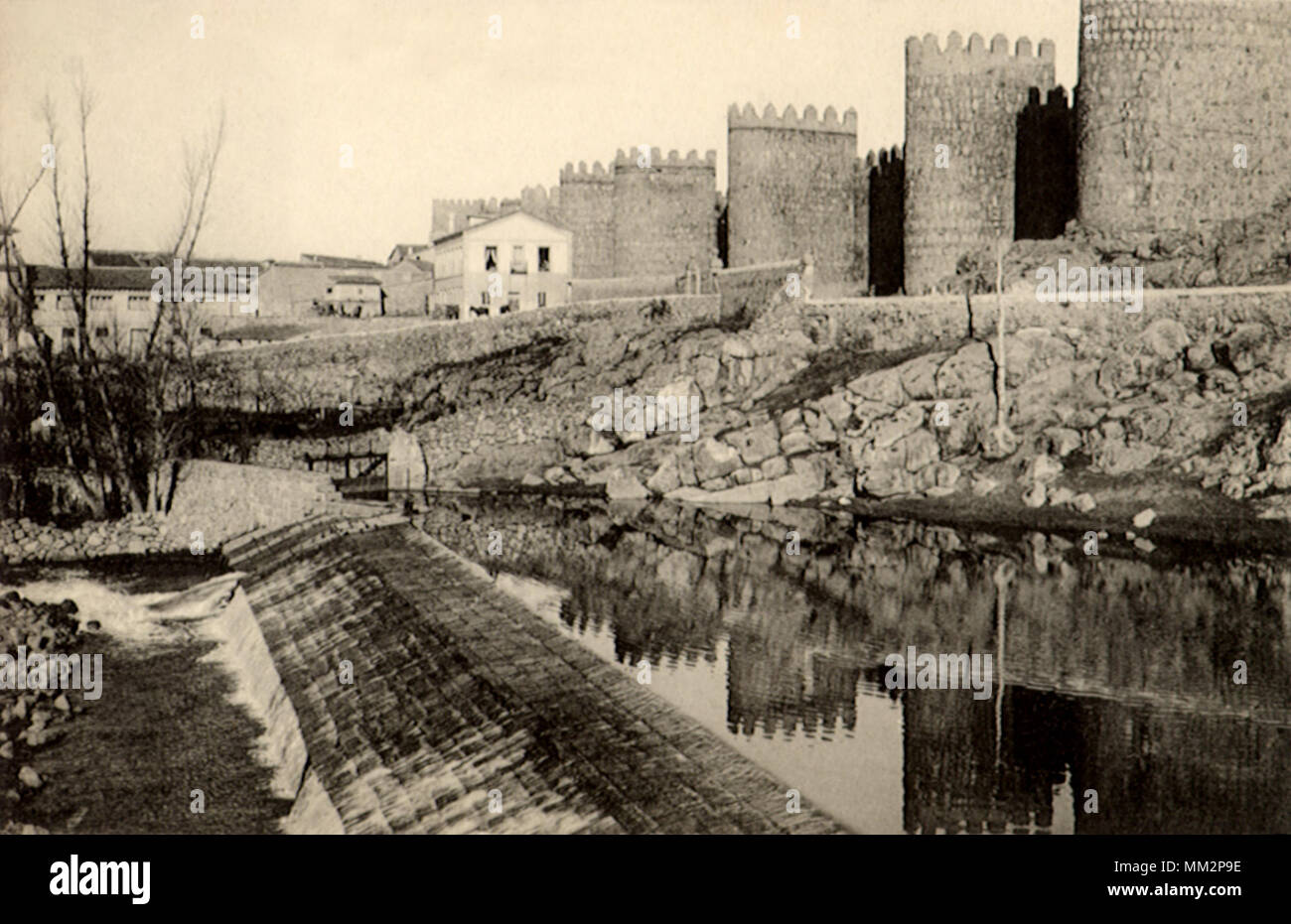 Adaja River. Ávila. 1910 Stock Photo