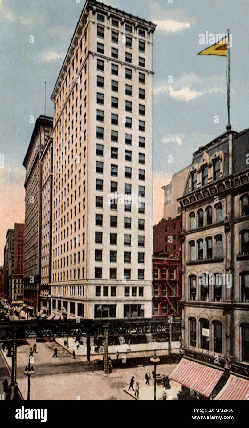 Building on Wabash Ave. Chicago. 1917 Stock Photo