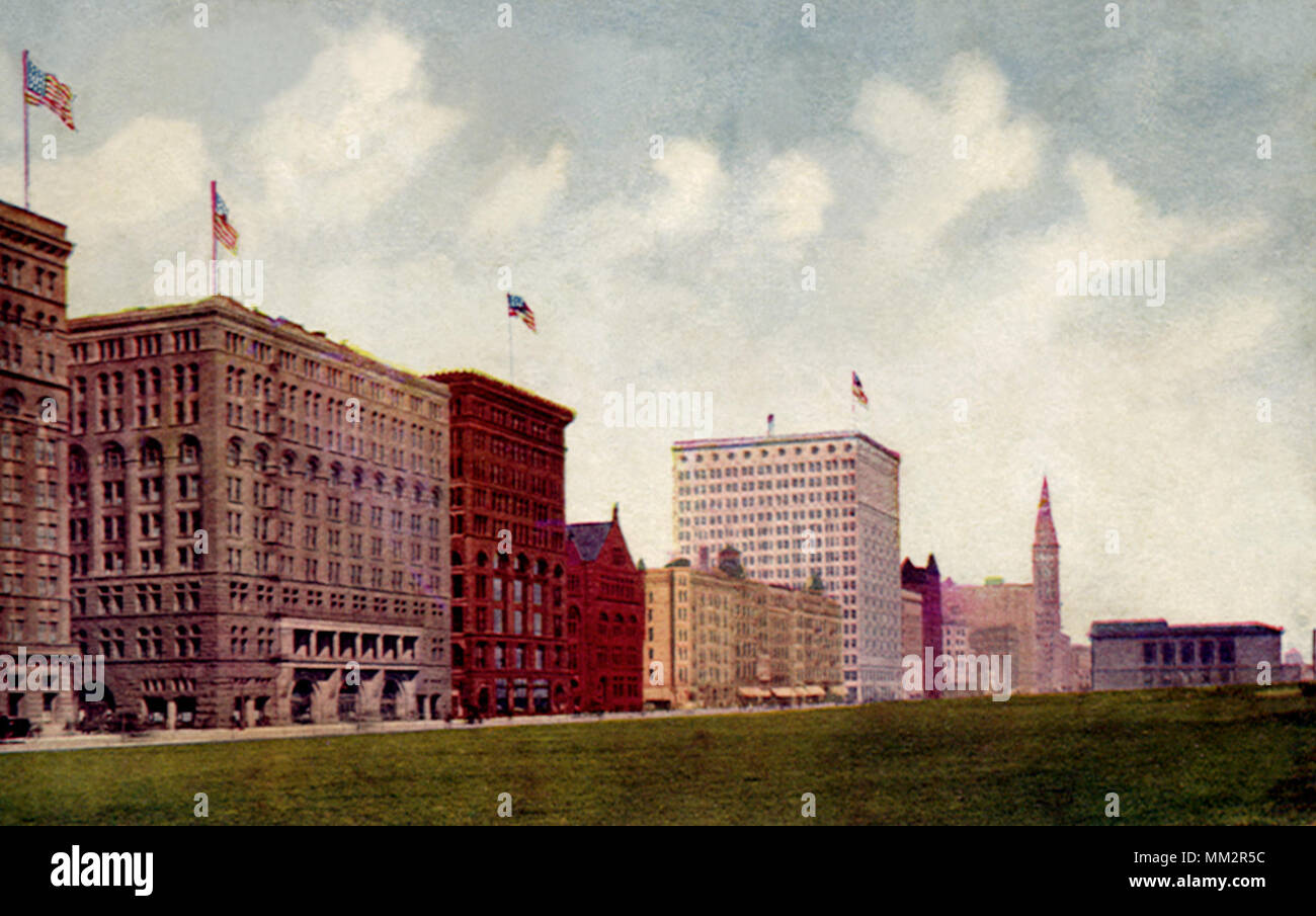 Michigan Ave & Grant Park. Chicago. 1913 Stock Photo