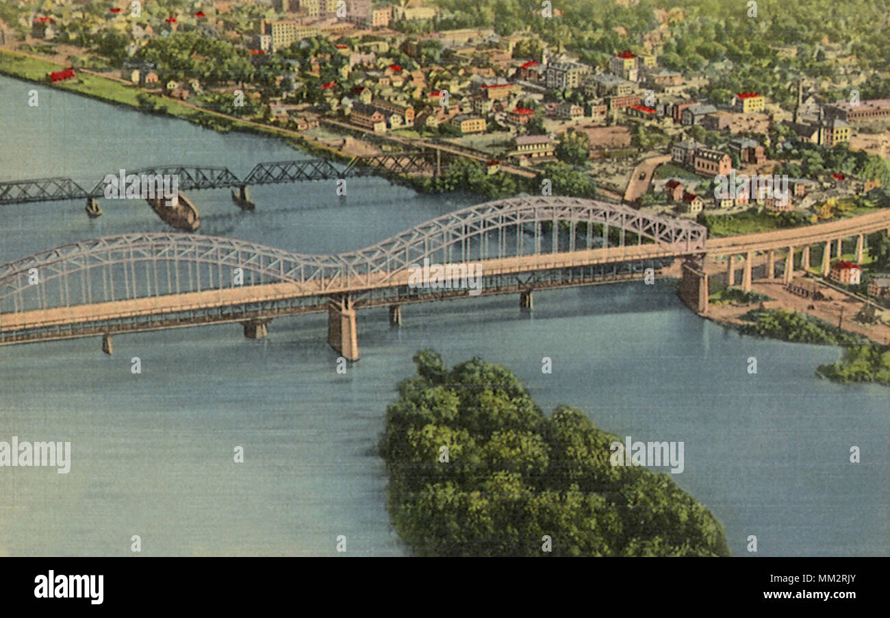 Portland Bridge over CT River. Middletown. 1949 Stock Photo