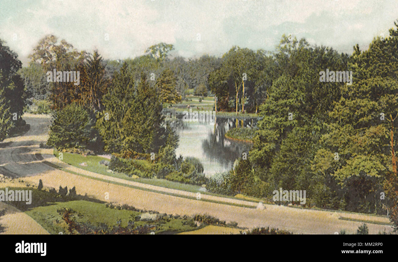 Inside Elizabeth Park. Hartford. 1907 Stock Photo