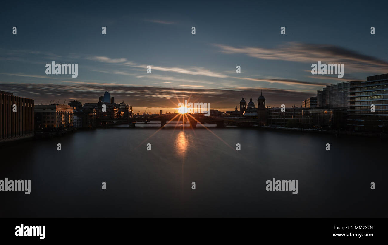 Beautiful sunset over London Stock Photo