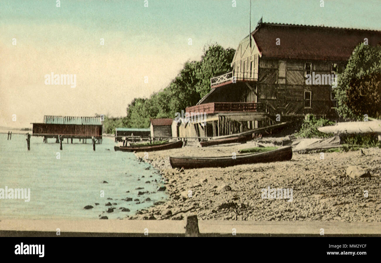 Boat House. Storm Lake. 1910 Stock Photo Alamy