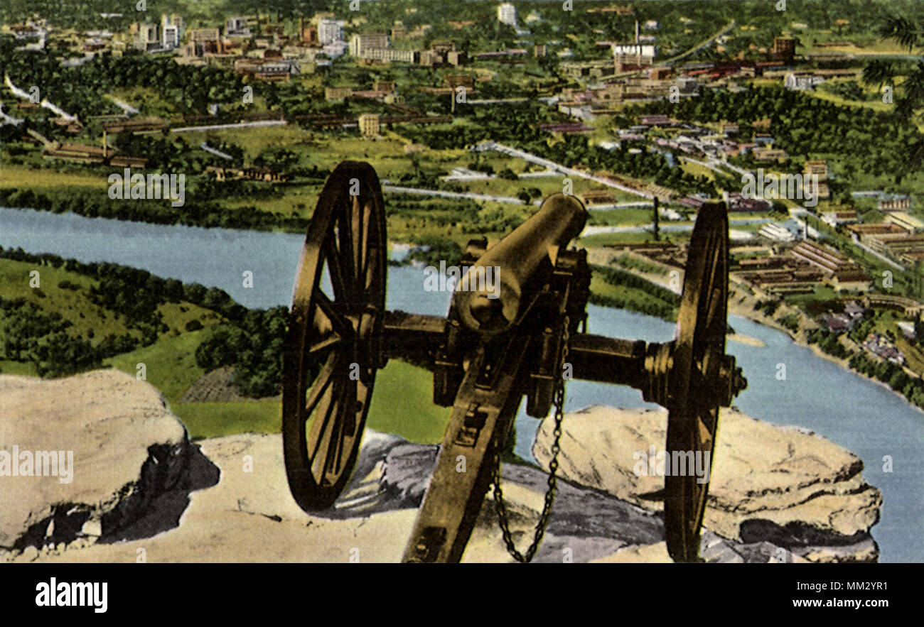 Cannon Site. Lookout Mountain. 1940 Stock Photo