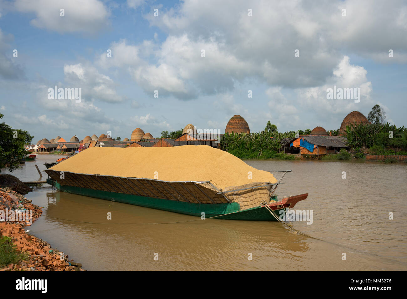 View to VinhLong Brickyard Stock Photo