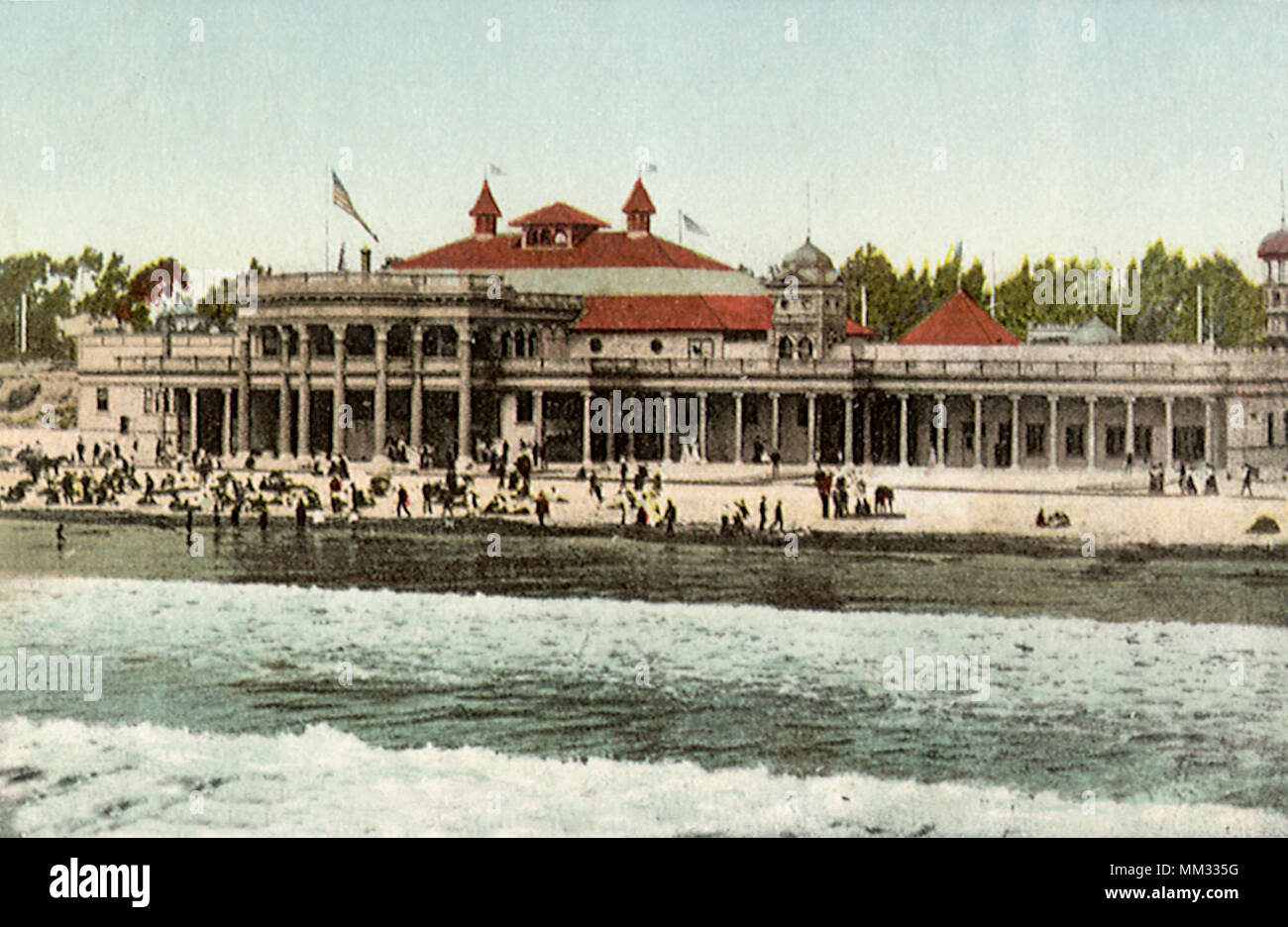 Bath House Long Beach 1910 Stock Photo Alamy