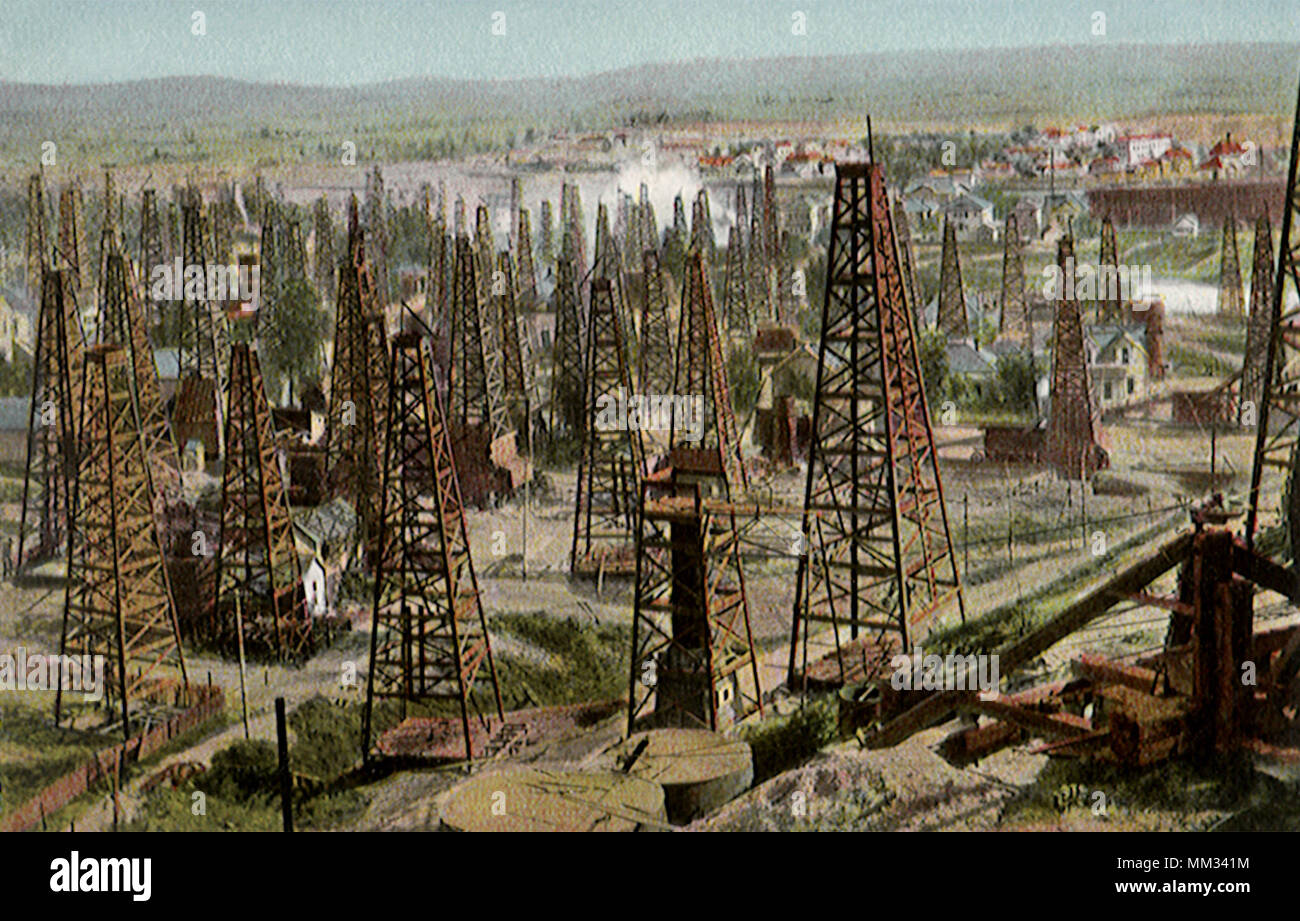 Oil Wells. Los Angeles. 1910 Stock Photo Alamy