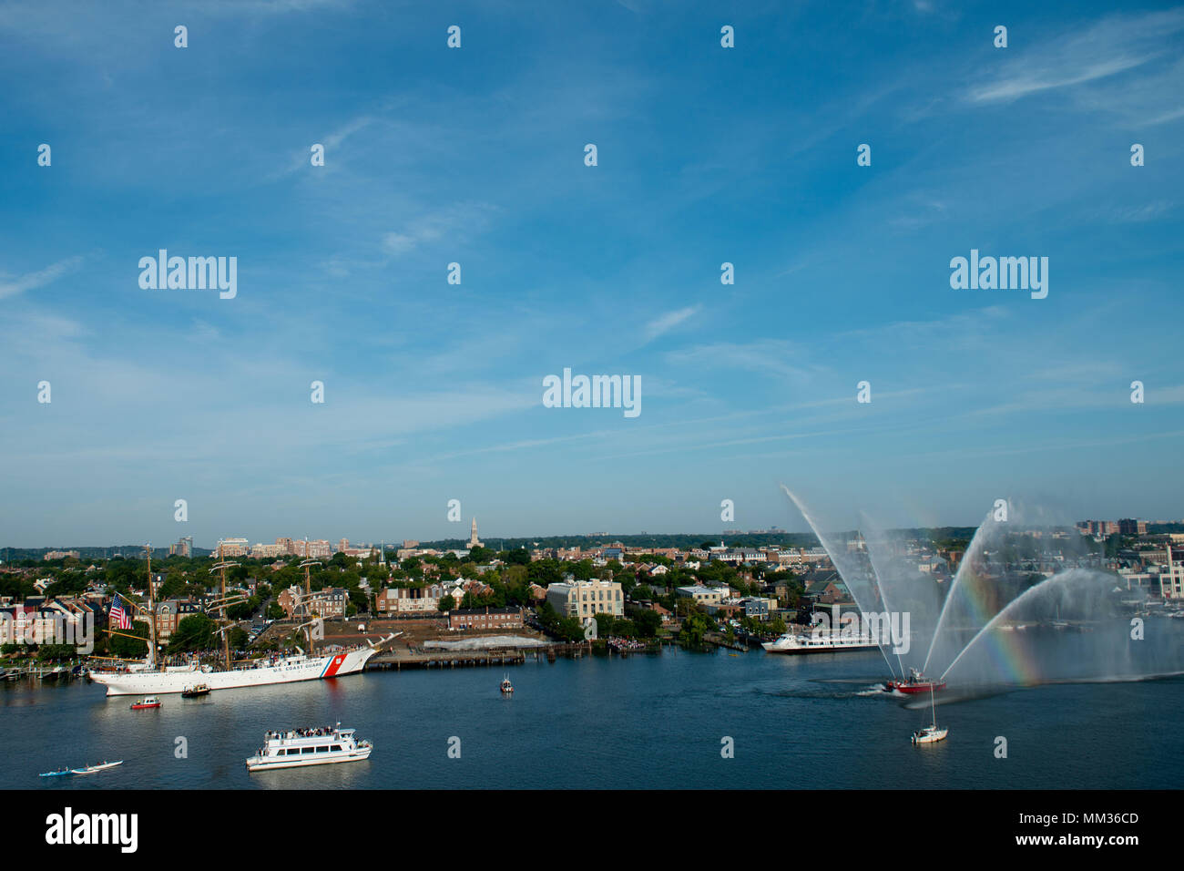 The Coast Guard Cutter Eagle moors in Alexandria, Virginia, on Labor