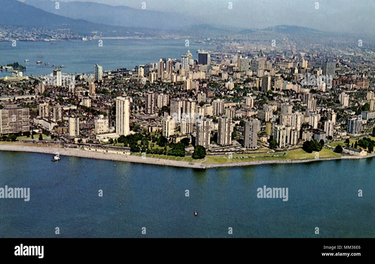 Aerial View of Vancouver. 1970 Stock Photo