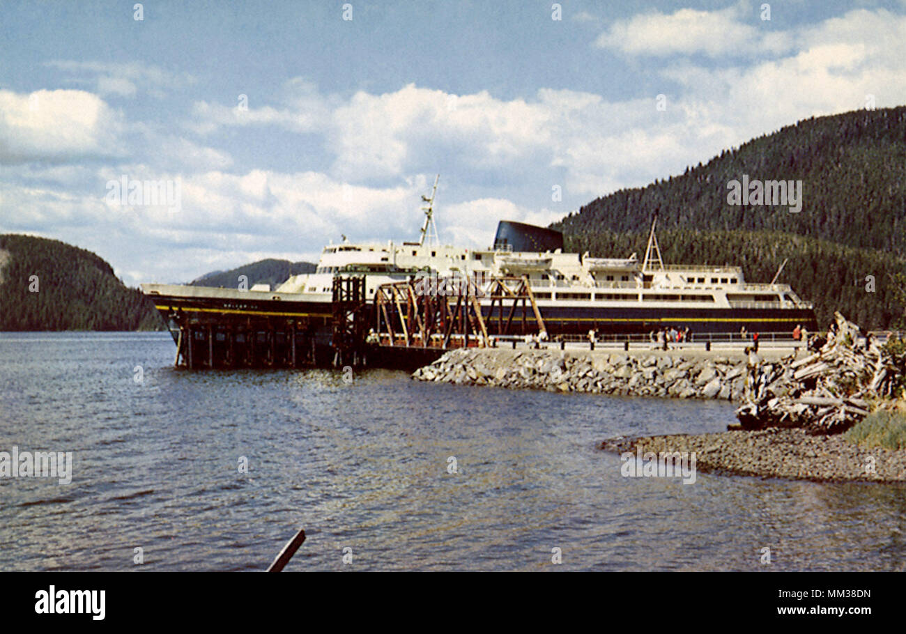 Ferry in Dock. Wrangell. 1965 Stock Photo Alamy