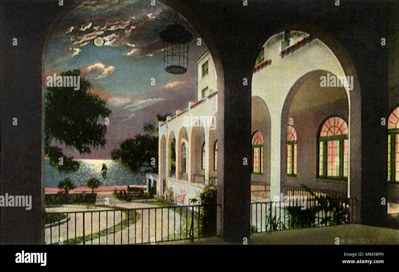 Buena Vista Hotel Balcony. Biloxi. 1933 Stock Photo