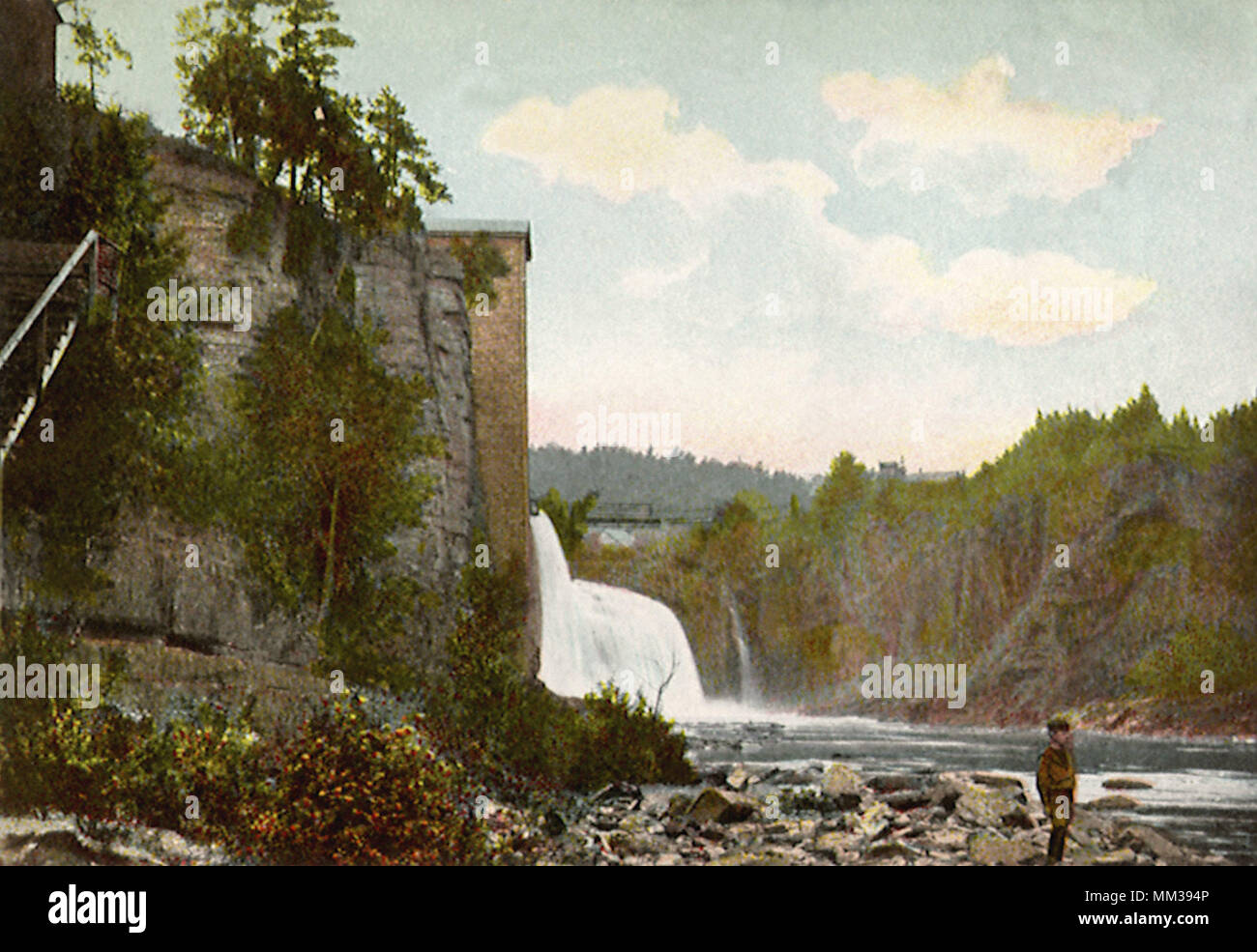 Rainbow Falls. Keeseville. 1910 Stock Photo