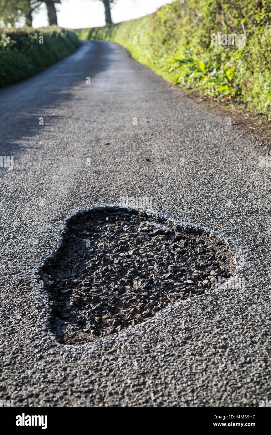 deteriorating rural road network is in danger of cutting off countryside communities. NFU Mutual ,countryside communities. NFU Mutual ,deteriorating Stock Photo