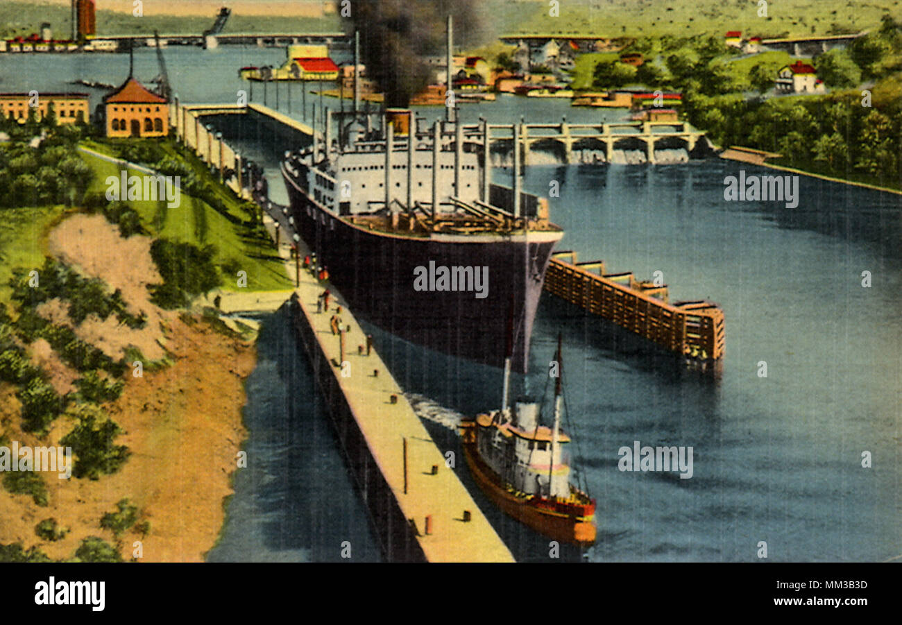 Canal Locks. Seattle. 1947 Stock Photo