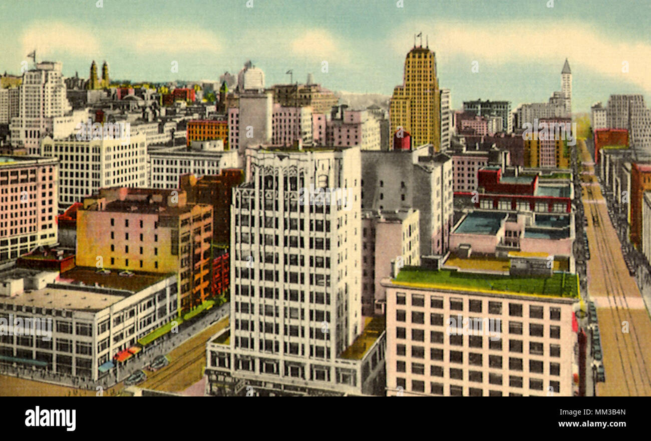 Business District. Seattle. 1950 Stock Photo