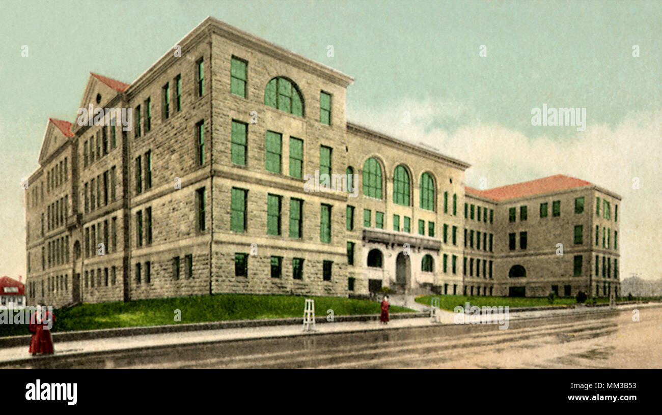 High School. Seattle.1905 Stock Photo