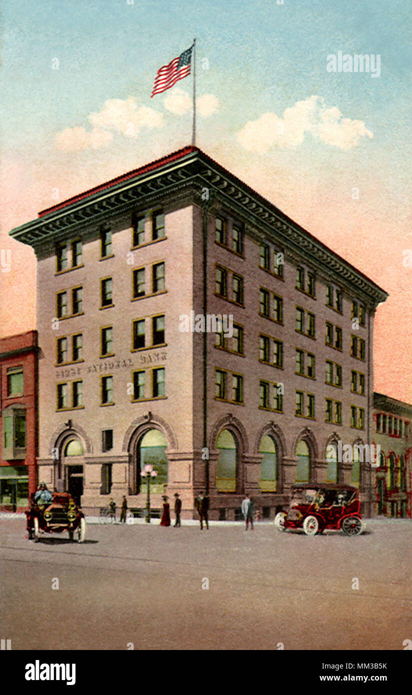 First National Bank. Berkeley. 1910 Stock Photo