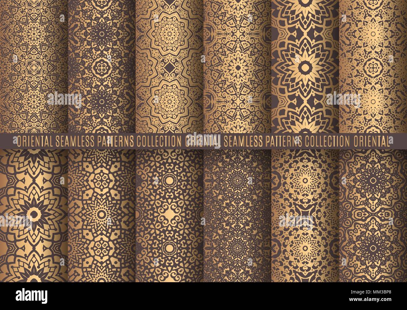 Golden Arabesque Patterns Stock Vector