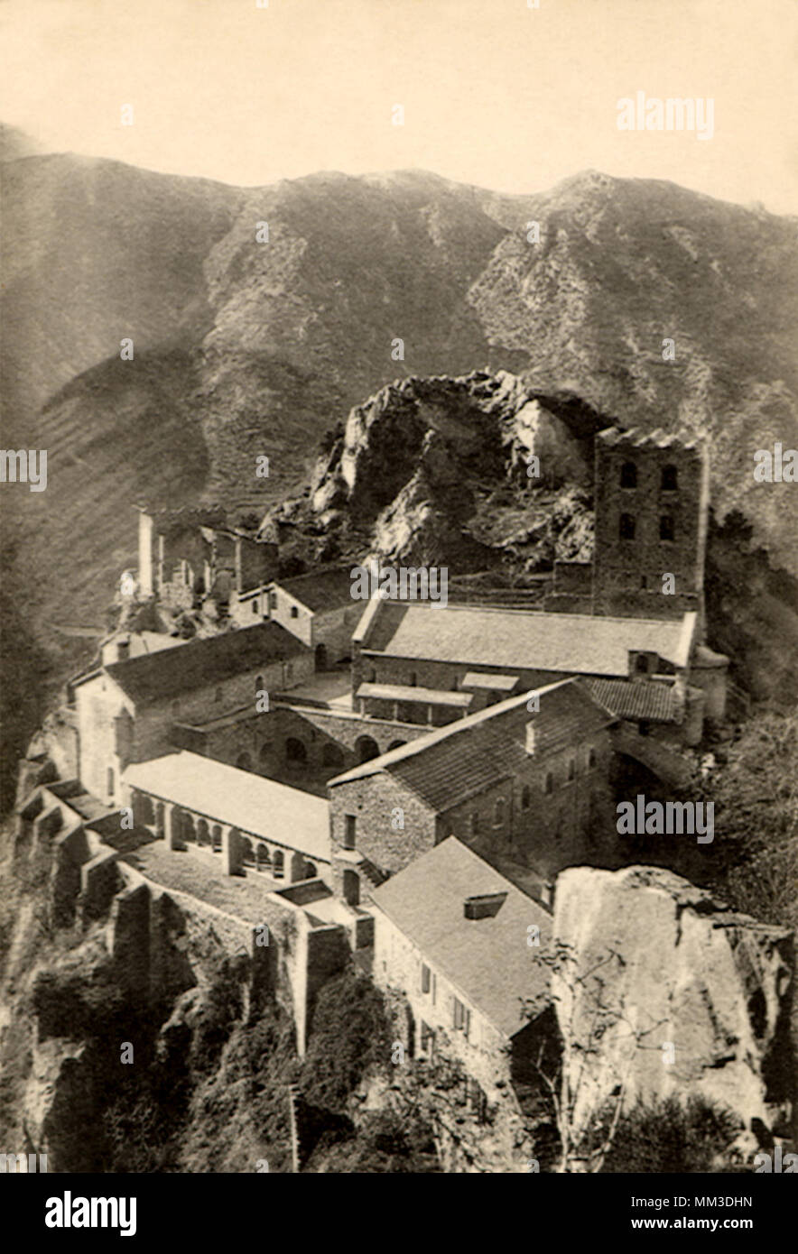 Abbey. Saint-Martin-du-Canigou. 1930 Stock Photo