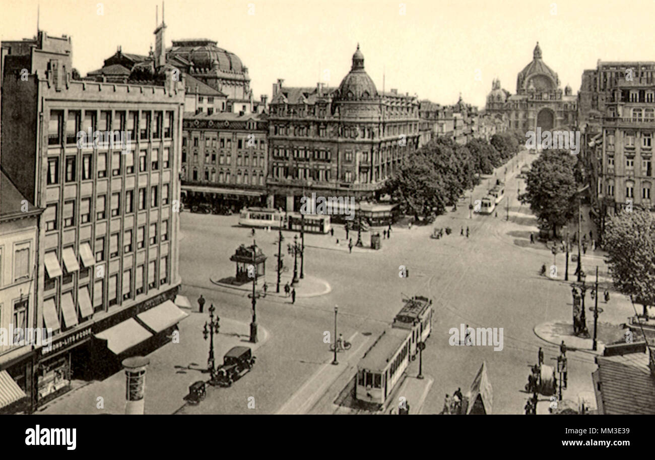 Keyser Avenue. Anvers. 1920 Stock Photo