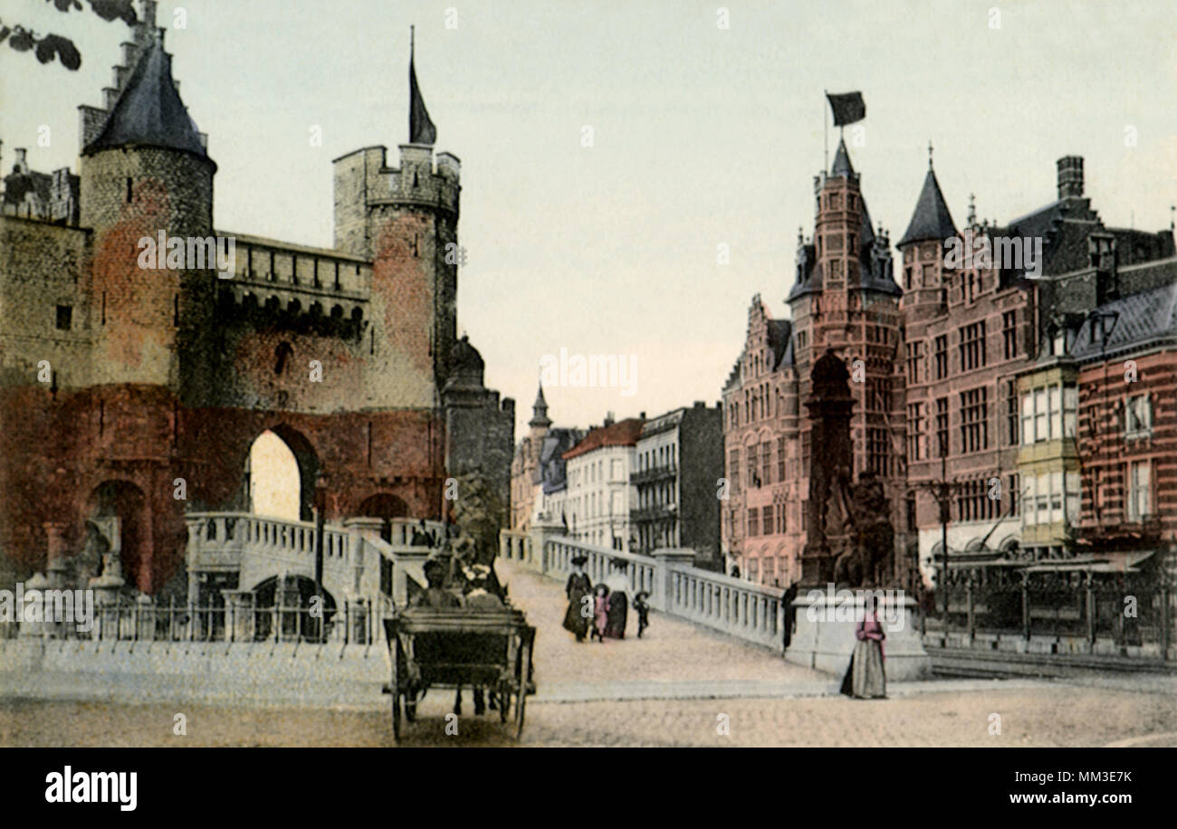 Entrance to Steen. Anvers. 1910 Stock Photo