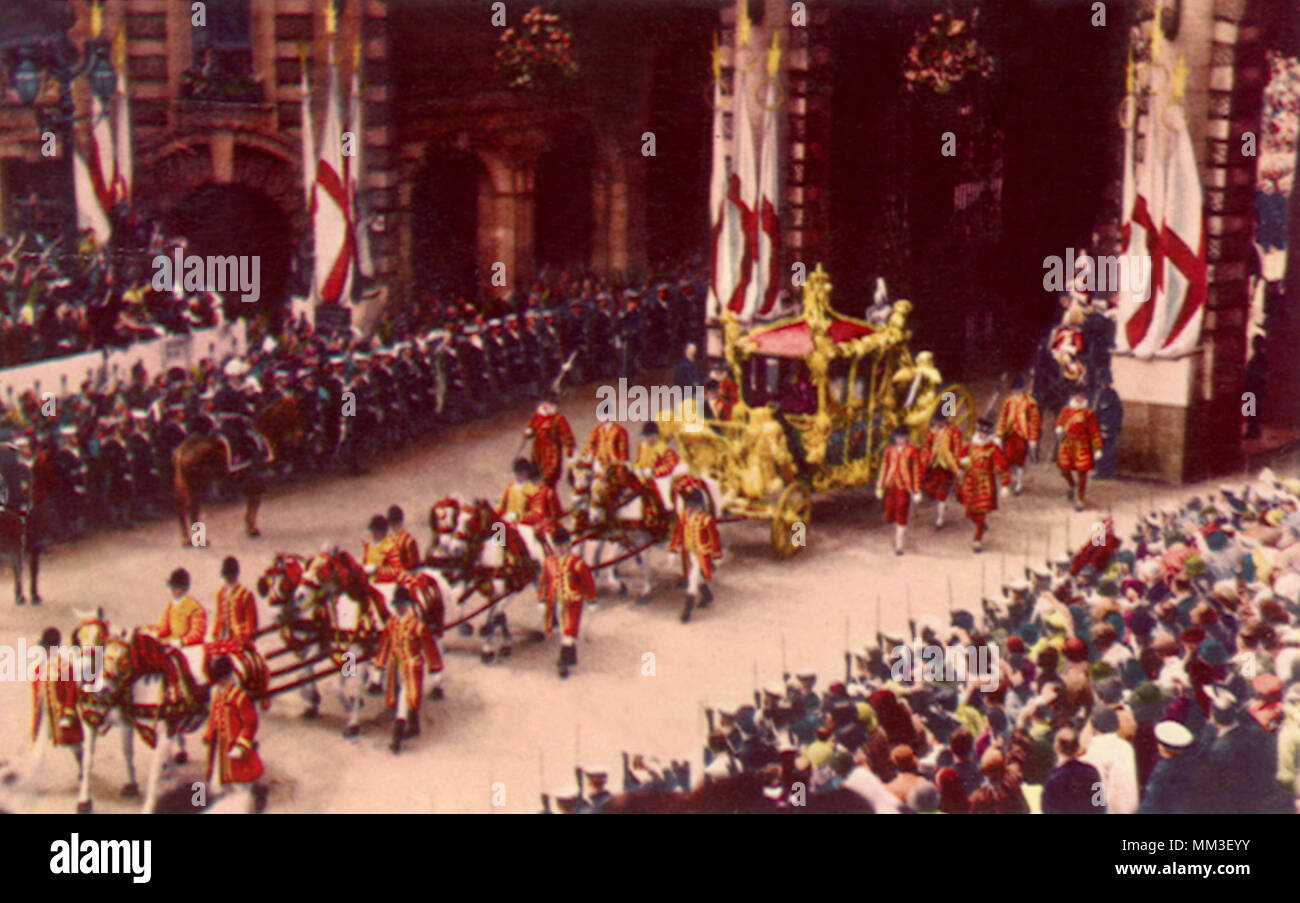 Royal State Coach. London. 1953 Stock Photo