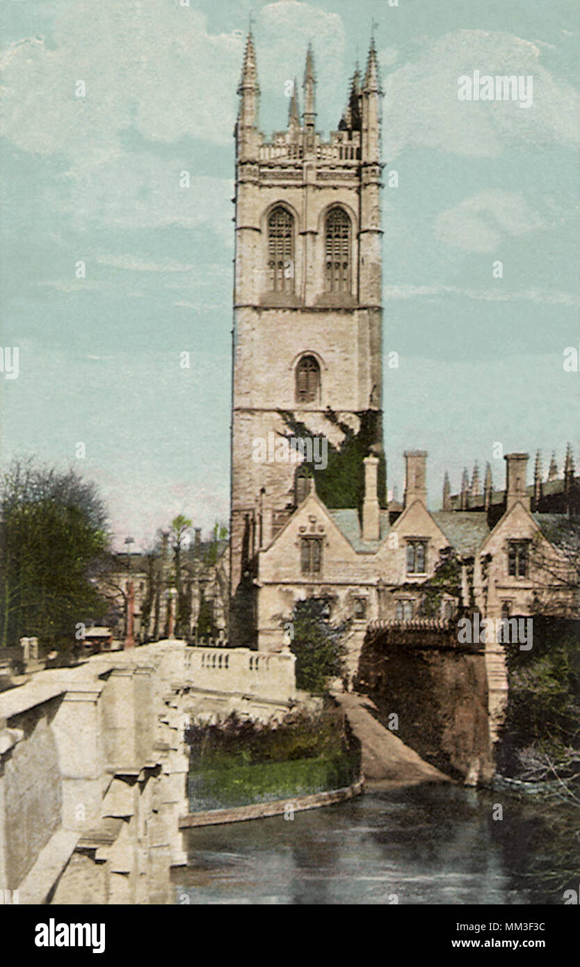 Magdalen Tower. Oxford. 1910 Stock Photo