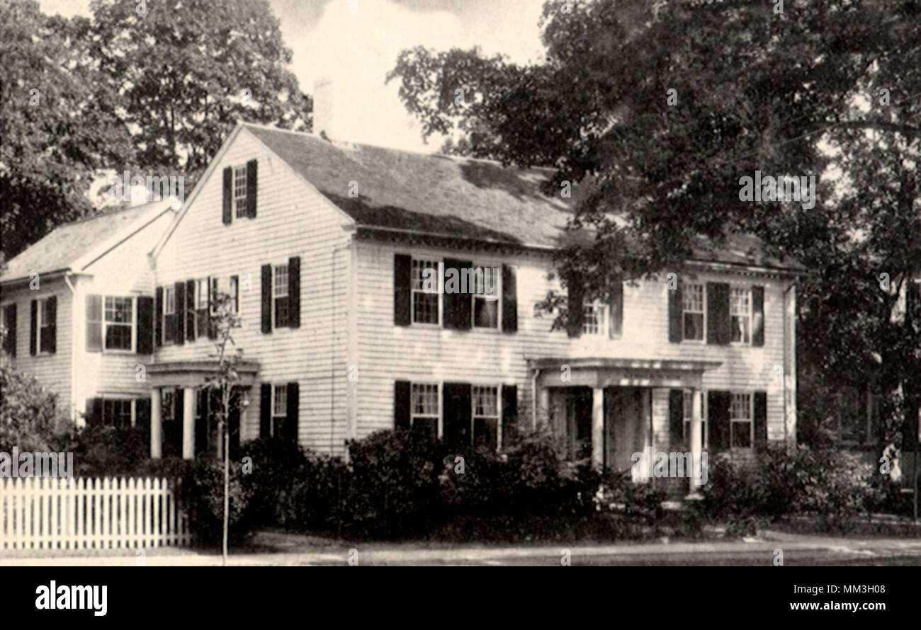 Old House on the Green. Longmeadow. 1930 Stock Photo