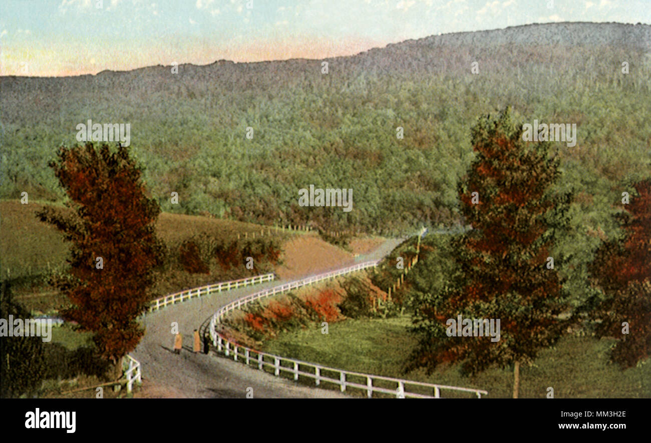 Entrance to Mohawk Trail. Berkshire Hills. 1920 Stock Photo