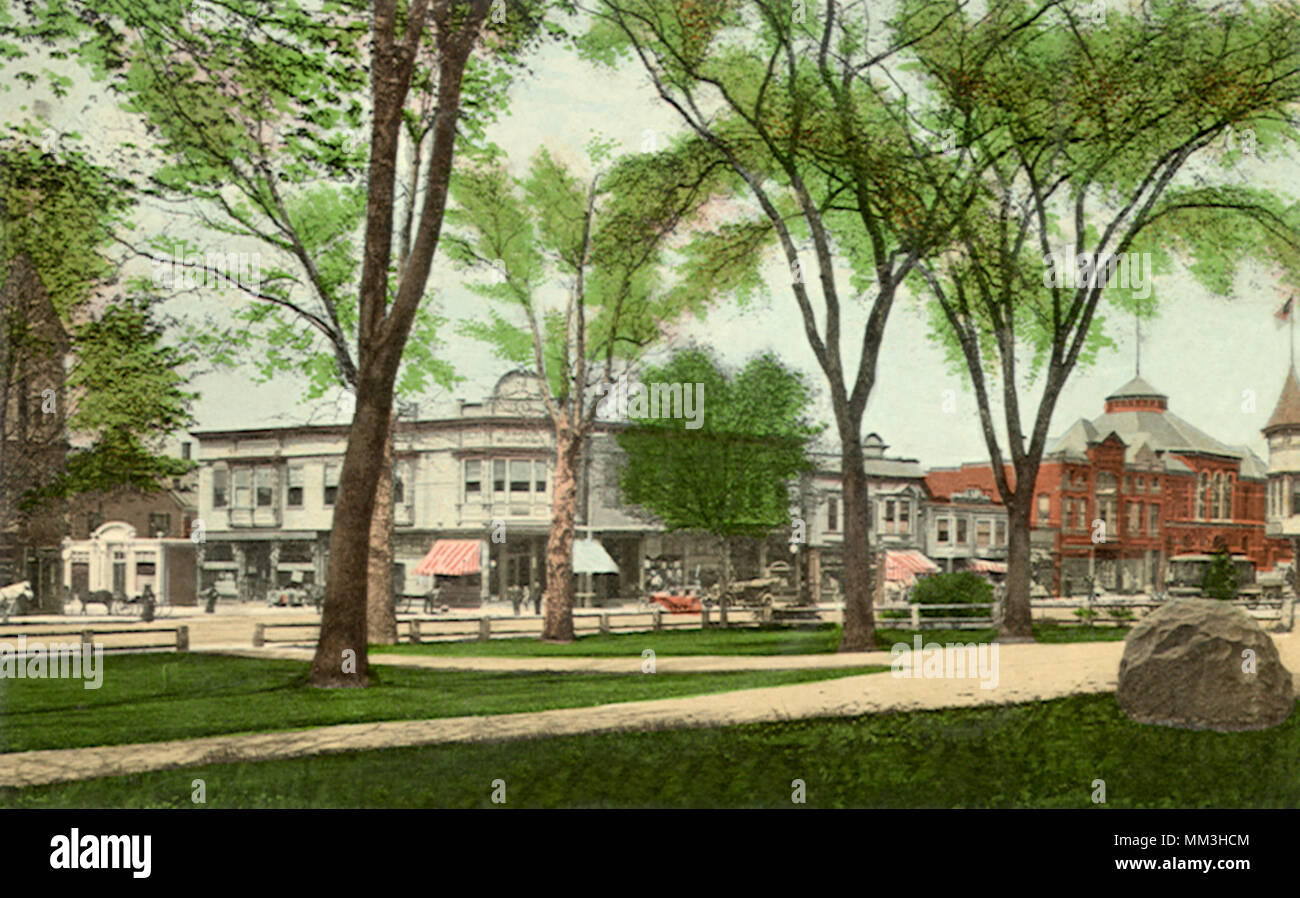 View of Square. Stoughton. 1914 Stock Photo Alamy