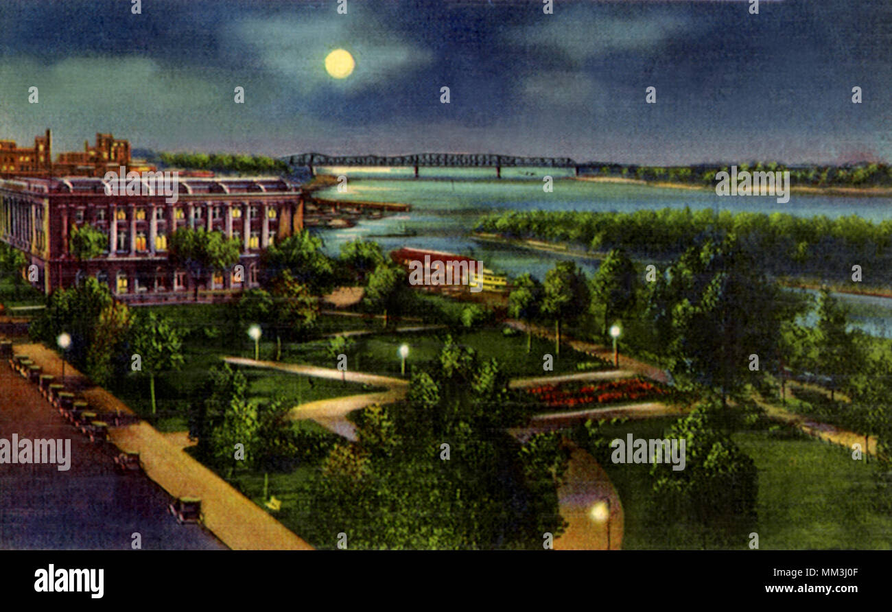 Park & Post Office. Memphis. 1940 Stock Photo Alamy