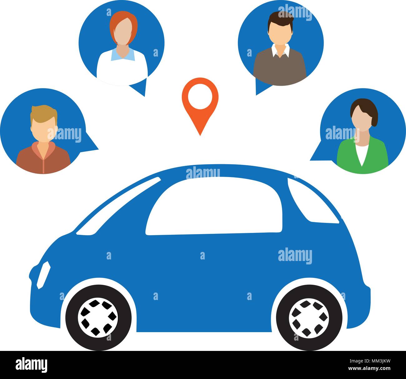 Car Sharing Concept.Social travel concept Stock Vector