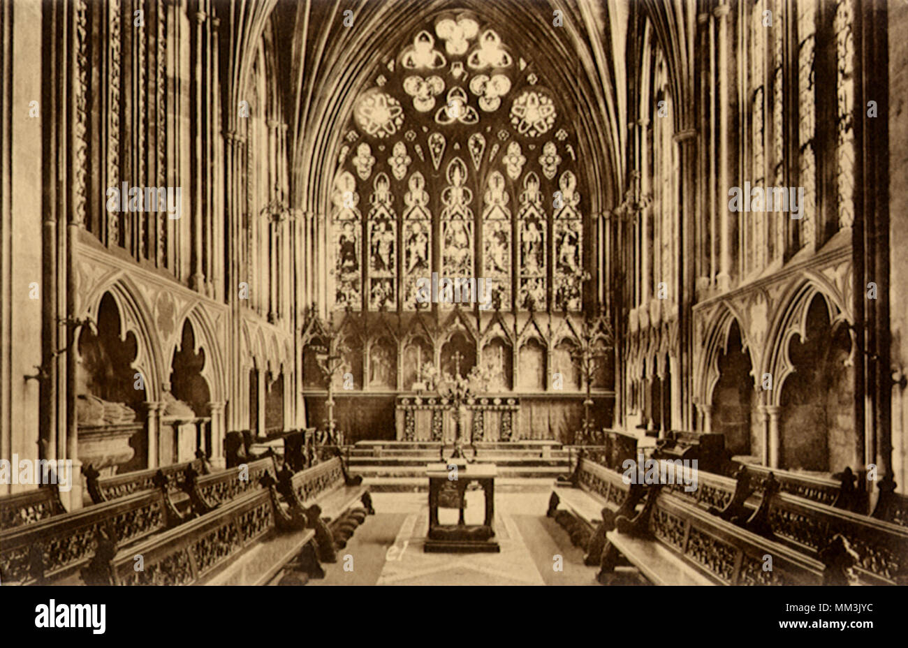 Lady Chapel at Cathedral. Exeter. 1910 Stock Photo