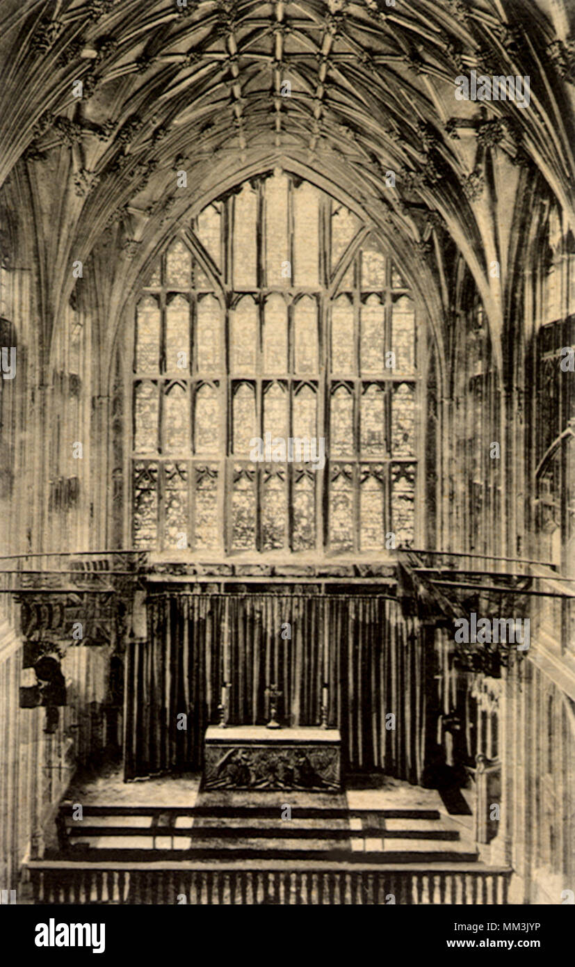 Lady Chapel at Cathedral. Gloucester. 1910 Stock Photo
