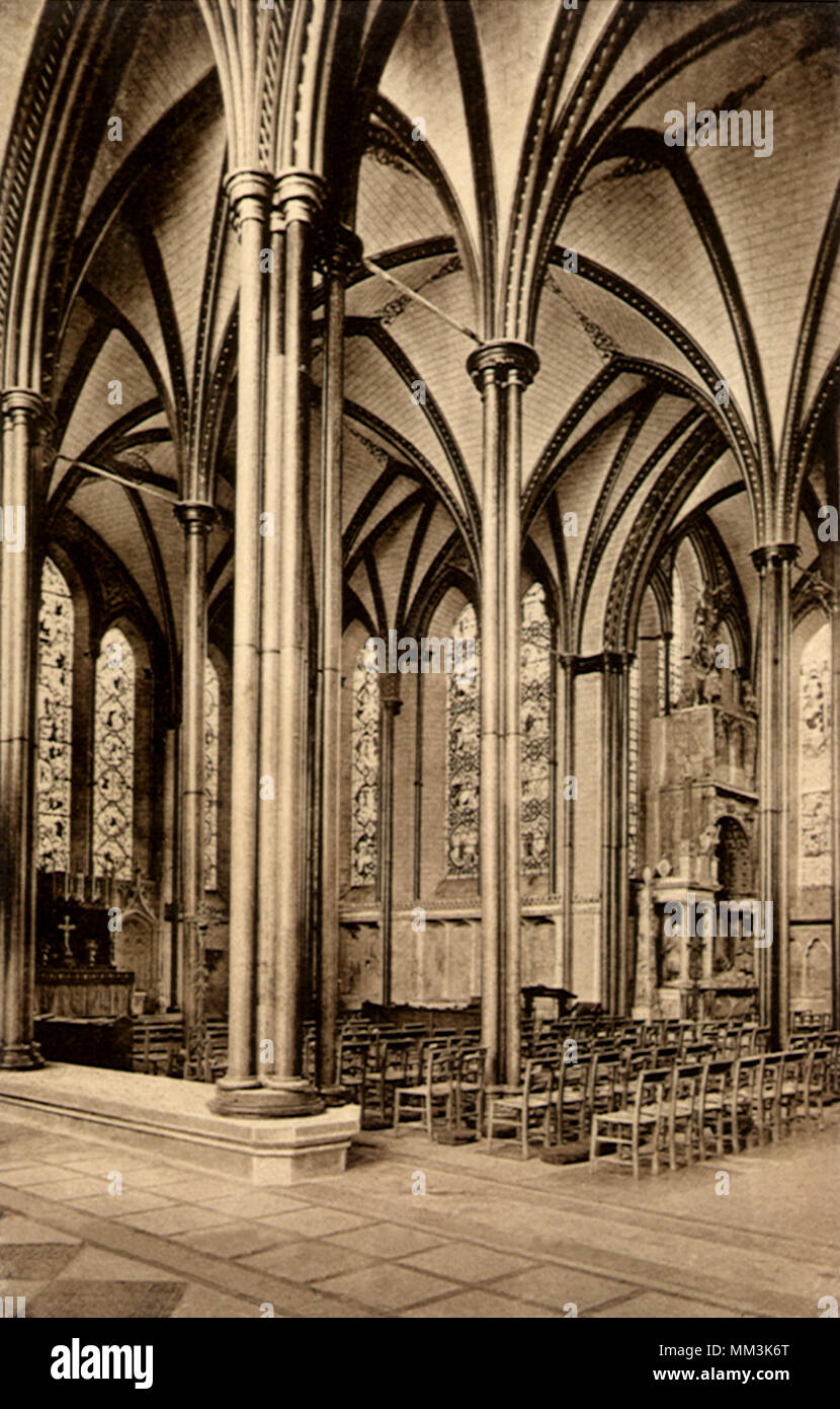Lady Chapel Cathedral. Salisbury. 1910 Stock Photo