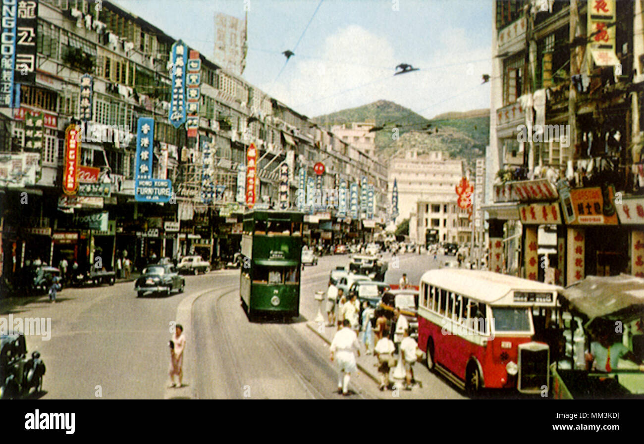 Hennessy Road, East District. Hong Kong. 1950 Stock Photo