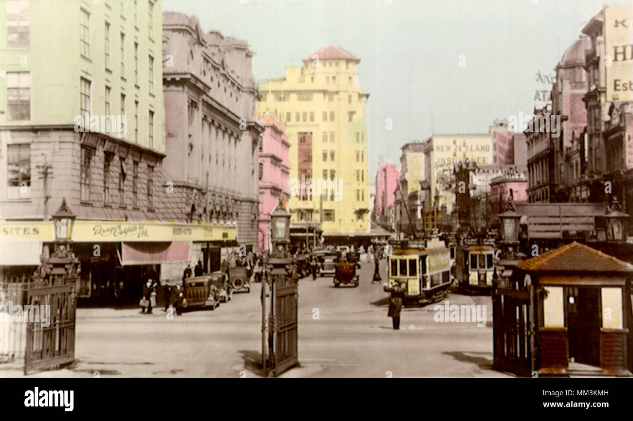 Queen Street. Auckland. 1910 Stock Photo