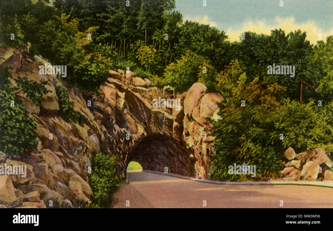 Tunnel through Solid Rock. Shenandoah National Park. 1930 Stock Photo