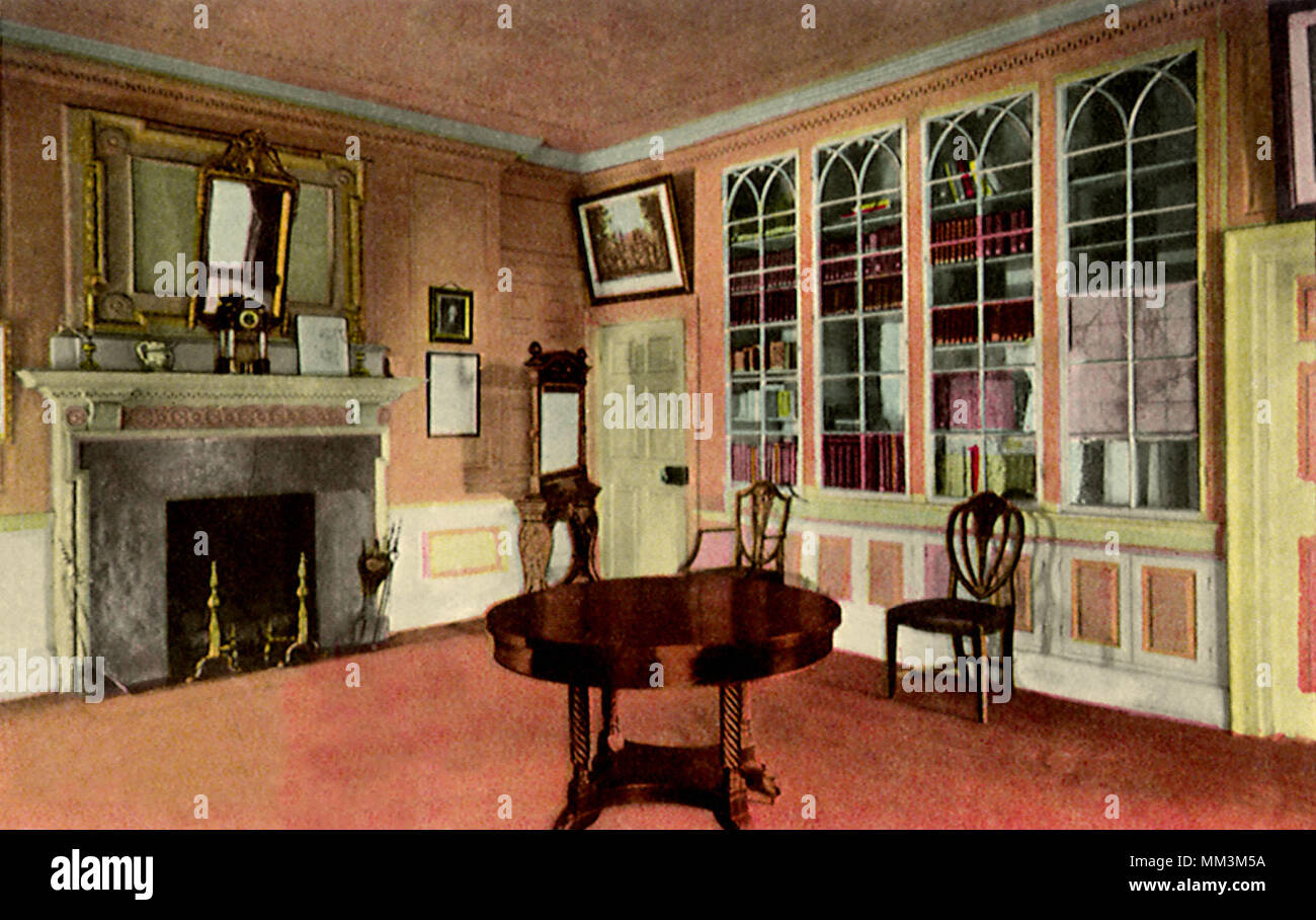 Library at Mansion. Mount Vernon. 1910 Stock Photo Alamy