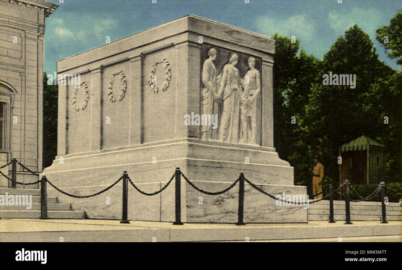 Tomb of Unknown Soldier. Arlington. 1930 Stock Photo